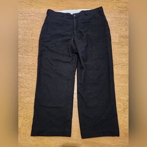 H&M Collab Boiled Wool Straight Leg Black Pants, Size L